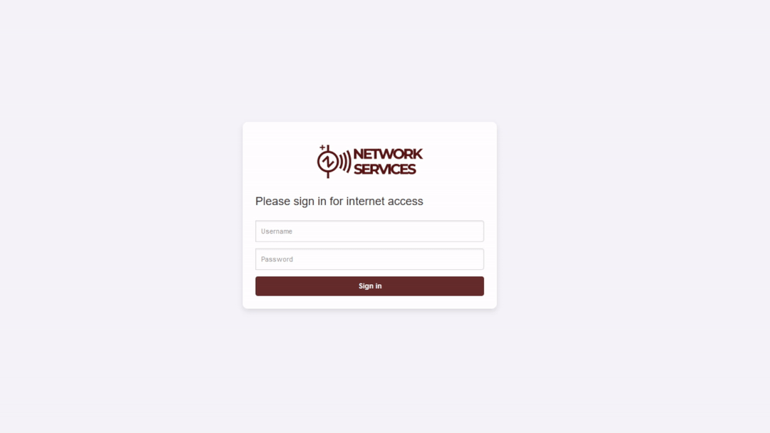 Guest WiFi-accessible captive portal for logging in