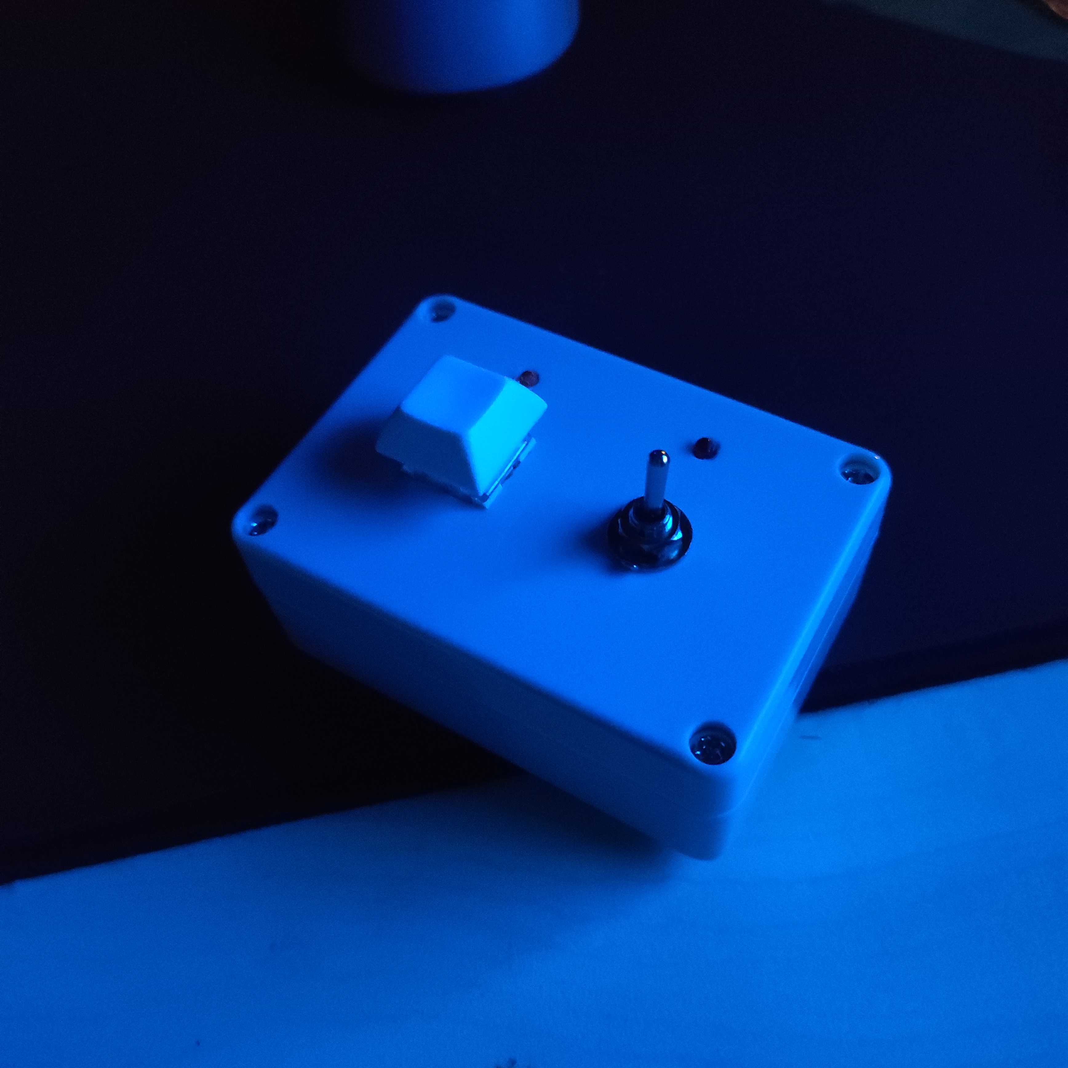 Fully-assembled box with blue lighting