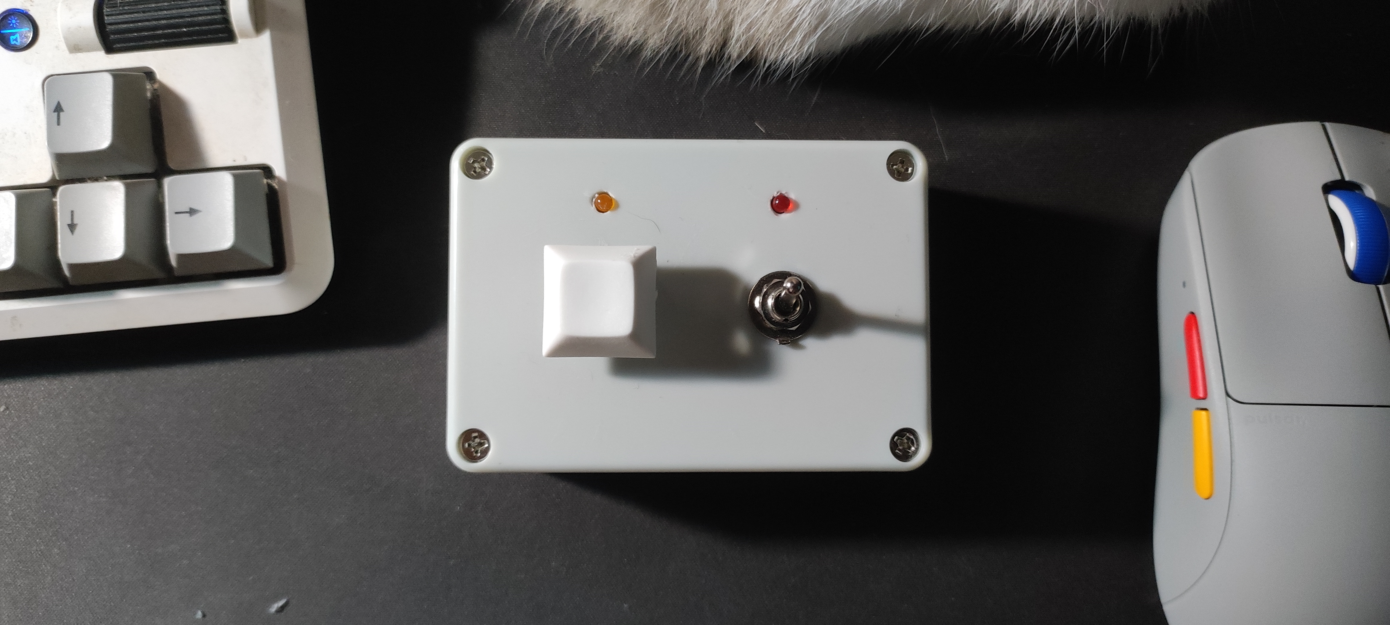 Fully-assembled box with blue lighting