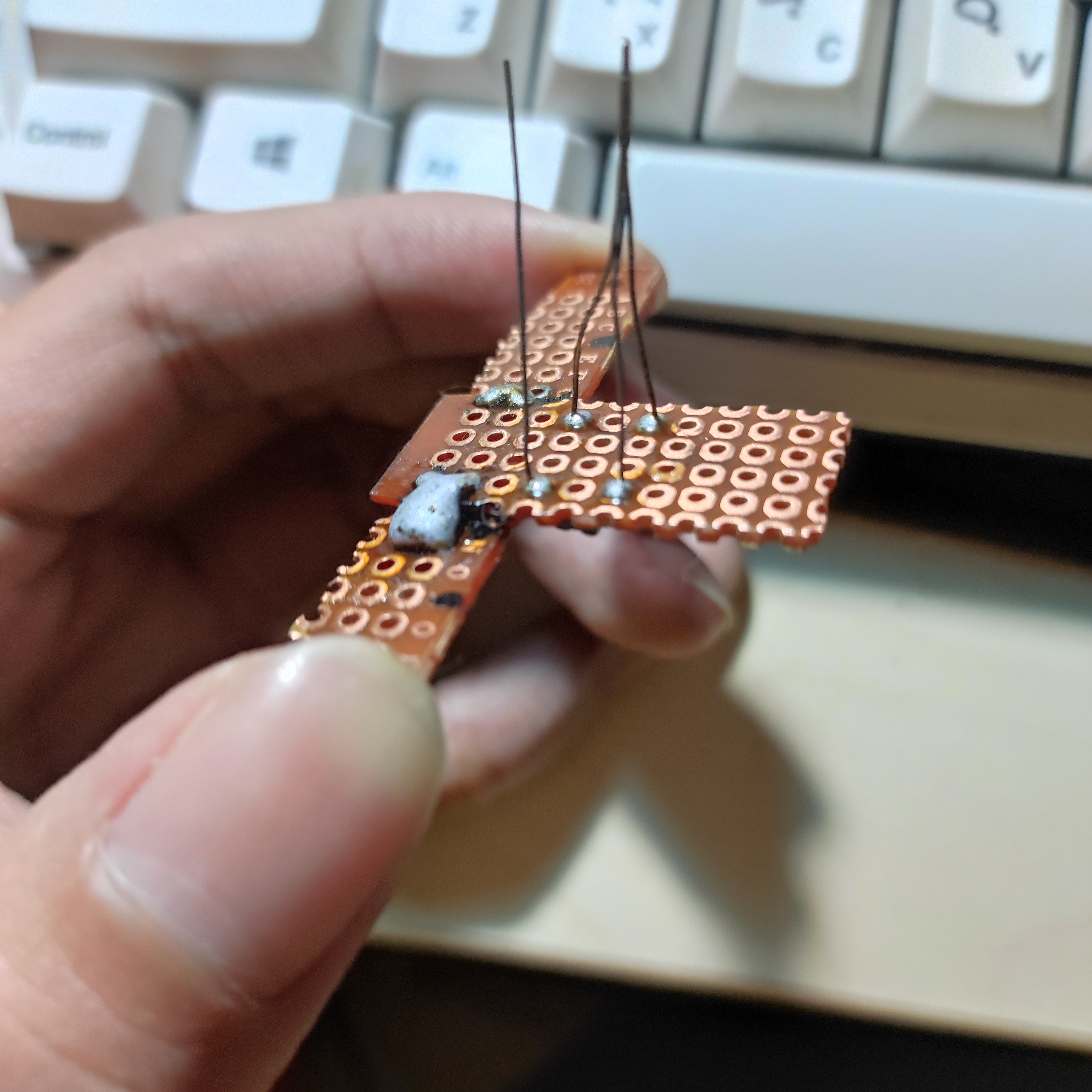 Current-limiting resistors on makeshift bridge - Back